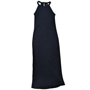 NEW Banana Republic‎ Halter Dress Black Ribbed Knit Tank Racerback Maxi S